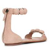 Bombe beige suede flat sandal