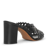 Vienne black leather mules