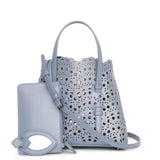 Mina mini 20 blue leather tote bag