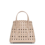 Mina 16 nude studded mini tote bag