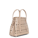 Mina 16 nude studded mini tote bag