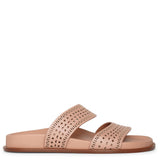 Laser-cut leather slides