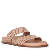 Laser-cut leather slides