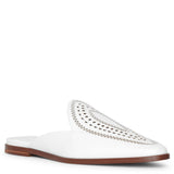 Laser-cut leather half loafers