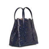 Mina 20 dark blue leather tote bag