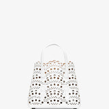 Mina 16 vienne vague white leather tote bag