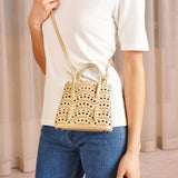 Mina 16 desert beige leather tote bag