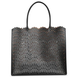 Garance 36 black leather tote bag