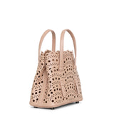 Mina 16 vienne vague beige leather tote bag