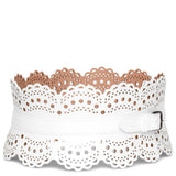 Bustier 120 white leather corset belt