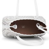 Mina 25 vienne circulaire white leather tote bag