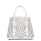 Mina 20 vienne circulaire white leather tote bag