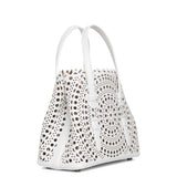 Mina 20 vienne circulaire white leather tote bag