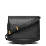 Le Papa black grained leather bag