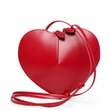 Le Coeur red leather crossbody bag