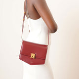 Le Papa medium dark red leather bag