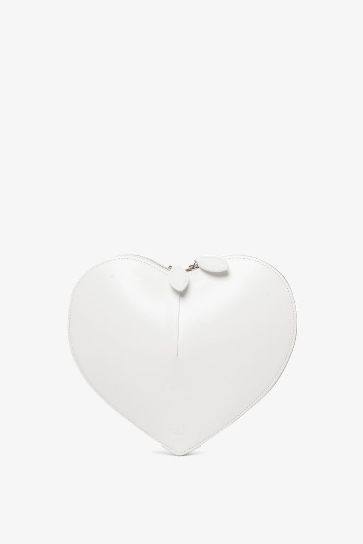 Le Coeur white leather crossbody bag