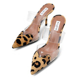Coeur 90 leopard mule pumps