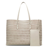 Mina 44 grey leather tote bag