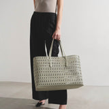 Mina 44 grey leather tote bag
