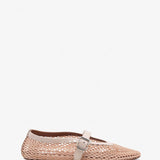 Beige mesh ballet flats