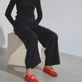 Ballerina red suede ballet flats