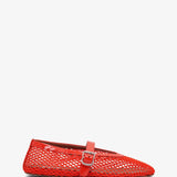 Orange mesh ballet flats