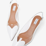 Coeur 55 white patent slingbacks