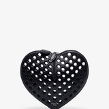 Le Coeur black perforated crossbody bag