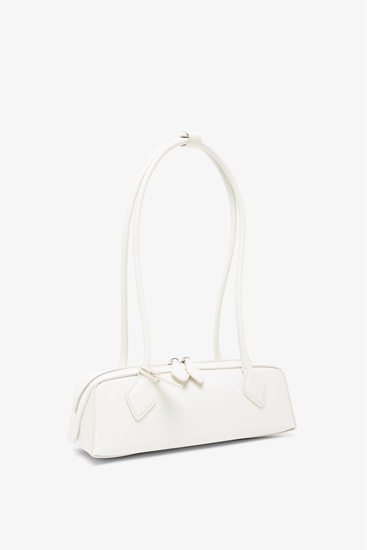 Le Teckel small white leather bag