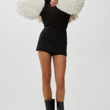 Natural white faux fur bubble gloves