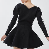 Circular rib mini skirt