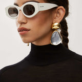 Oval 82 white sunglasses