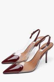 Coeur 90 dark red patent slingbacks