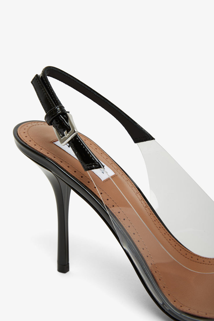 Coeur 90 black patent slingbacks