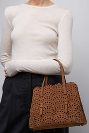 Mina 25 brown nubuck tote bag