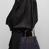 Mina 20 dark blue leather tote bag