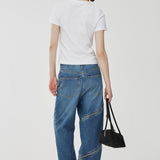 Zip-up wide-leg jeans