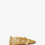 Gold mesh ballet flats