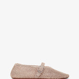 Metallic rose braided ballet flats