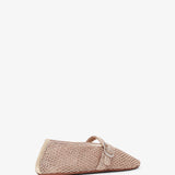 Metallic rose braided ballet flats