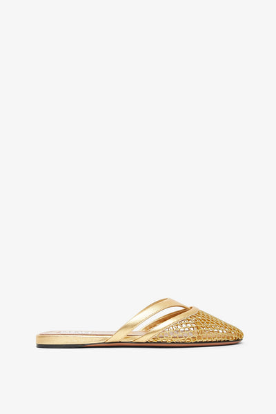 Infradito flat gold mules