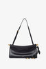 East West S black calf leather bag