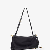 East West S black calf leather bag