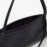 East West S black calf leather bag