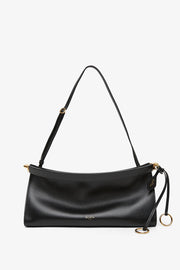 East West M black leather bag