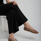 Greige mesh ballet flats