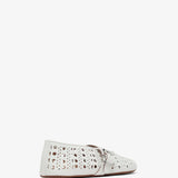 Vienne white leather ballet flats