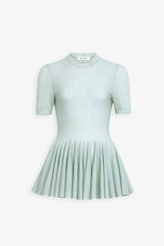 Peplum light blue top