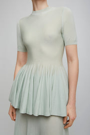 Peplum light blue top